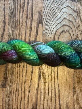 Miss Babs Yarn Yummy 2 Ply Fingering Green Tessa 100% Superwash Merino Wool Knit